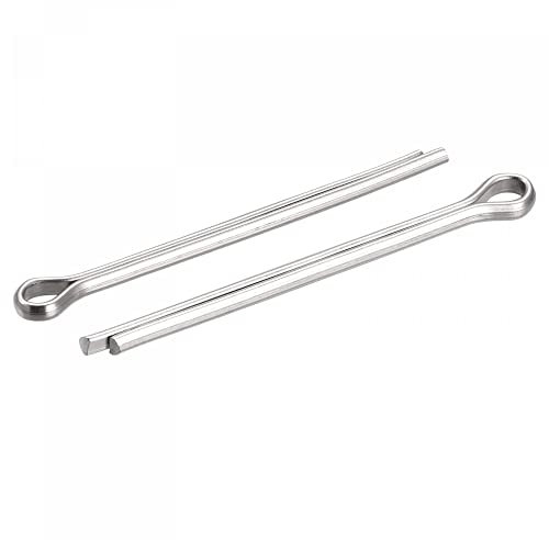 sourcing map 4Stk. Geteilter Splint 4mm x 50mm 316 Edelstahl Klipp Befestigung für Automobilindustrie Mechanik Silber