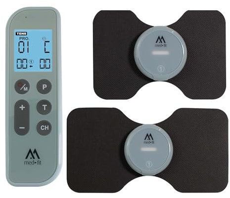 Med-Fit Dual Channel Combo 3, il dispositivo 3 in 1 per TENS wireless, stimolatore muscolare e massoterapia, un tenen ricaricabile professionale 18 programmi preimpostati clinicamente testati