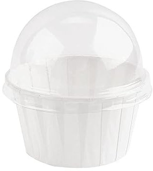 Pirottini for Cupcake con coperchi a Cupola Confezione da 50 pirottini da Forno in Alluminio da 5,5 Once Teglia for Muffin Grandi Involucri for Cupcake Soufflé Pudding Stampini (Color : B, Size : 50