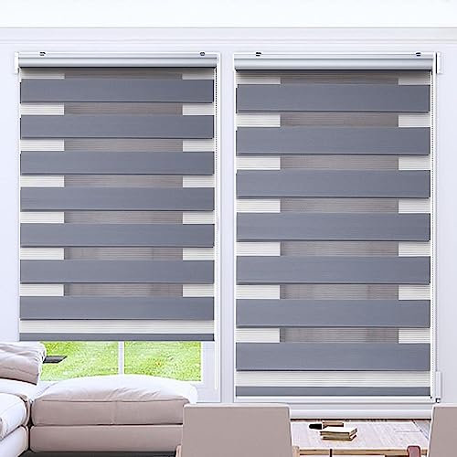 Jalousie Jalousette Vertikaljalousie 40 x 260 cm Sichtschutz, Lichtschutz Jalousie Innenjalousie Tür Fenster Vorhang mit Verstellbarer Kette für Fenster und Türen, Dunkelgrau