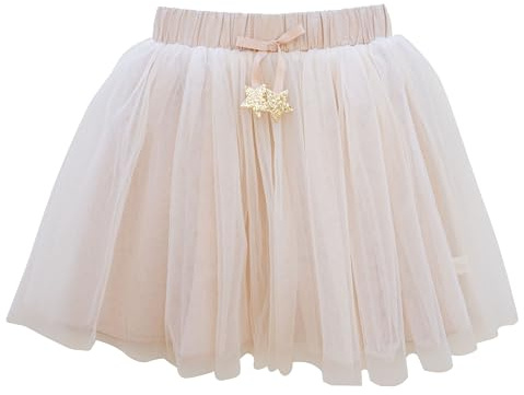 Pappersdrake tyllkjol med glitter – beige stjärna – justerbar midja – 3–6 år – storlek 98–116 – utklädnad – barndräkt – karneval – perfekt present – set 01