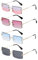 EUPSIIU 4 Paar Rechteck Sunglasses für Damen Herren Sonnenbrille Randlose Ultra-Small Frame Mode Brille 80er Vintage Durchsichtige Linse Rahmenlose Rimless Sonnenbrille