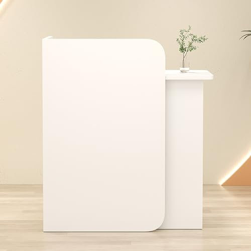 Empfangstheke, Empfangstisch, Rezeptionstheken, Empfangstresen Mit Schubladen, Checkout Schalter, Sales Counter, Für Lobbys, Salons, Einzelhandel, HeimbüRos, EmpfangsräUme(White,100x40x95cm)
