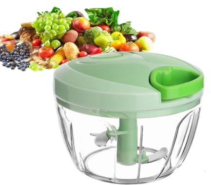 Vegetable Chopper Manual Food Chopper with Container, Hand Pull String Veggie Cutter for Salad Garlic Nut Onion