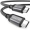 deleyCON 1,5m USB C Cable PD3.0 (100W Carga Rápida) Cable de Carga - C a C - para iPhone 16 15 Pro Max Samsung S25 S24 S23 S22 Pixel iPad Pro MacBook Air Tablets Switch PS5
