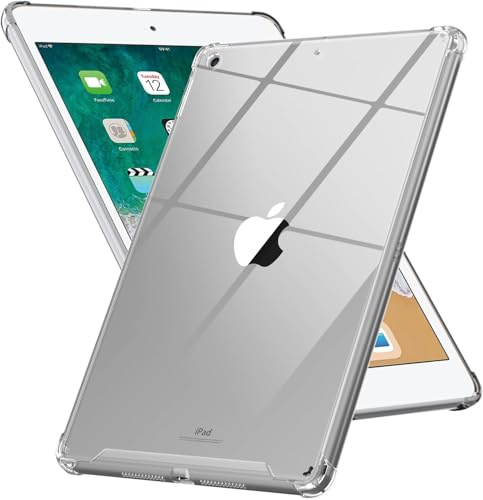 World biz Transparente Schutzhülle für iPad 9,7 / iPad 6. / 5. Generation, iPad Air 2 / iPad Air 1, schlank und leicht, weiches TPU, kratzfeste Rückseite mit stoßfestem, stoßfestem, erhöhtem Rand,