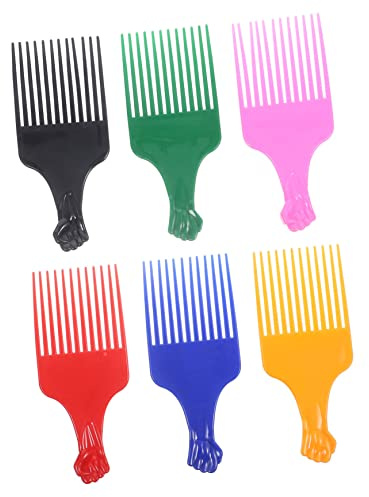 TOVINANNA Kit de 6 Peines de Púas Anchas de Polipropileno para Cabello y Barba, Herramienta para Peinar y Evitar Enredos en Estilismo de Cabello Color Aleatorio