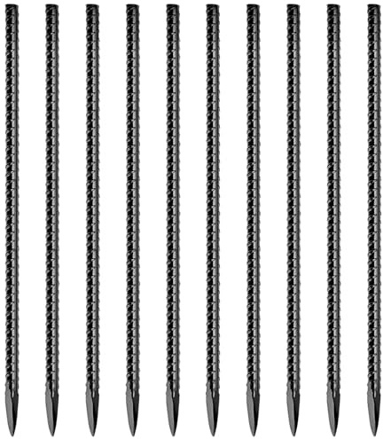 16 Inch Rebar Stakes,10 Packs Heavy Duty Metal I Hook Garden Ground Stakes for Camping Tent Canopy or Supporting for Garden Landscapes Fences Stakes (I Shape-Black, I-16 x3/8-10pcs) | Heavy Duty Steel,I-Shaped, 3/8Thick,Rust-Resistant for Tents,Canopies,Garden Fences,Landscaping