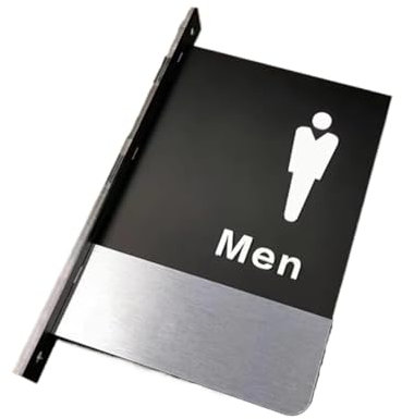 SKINPA Panneau Mural de Porte de Salle de Bain/Toilettes/WC, Panneau de Toilette, 1 Panneau de Porte de WC, for la décoration de la Maison 13 × 19 cm(Silver(Men))