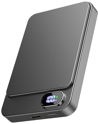 Magnetic Power Bank 5000mAh with LED Display, 22W Wireless Portable Charger Slim Magnetic Battery Pack, Compatible with Magsafe iPhone 15/15 Plus/15 Pro/15 Pro Max, iPhone 14/13/12 Series