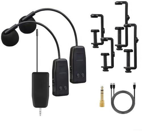 FACAIIO Système de micro sans fil compact 2 4G pour violon et violoncelle Configuration facile à utiliser de l'émetteur et du récepteur (1 à 2)
