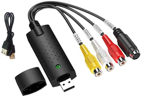 Uqezagpa USB 2.0 Video Grabber Video Acquisition Card for Digitizing Analog Sources Conversion and Easy