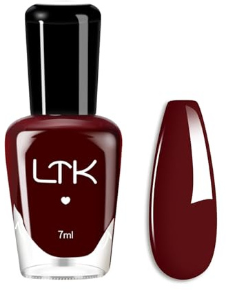 DMQ Wine Red Nail Polish, Burgundy Quick Drying Nail Varnish, Cherry Dark Christmas Red Nail Paint Gel, Long Lasting Glossy Nail Lacquer for Women DIY Manicure at Home - No Need Cured
