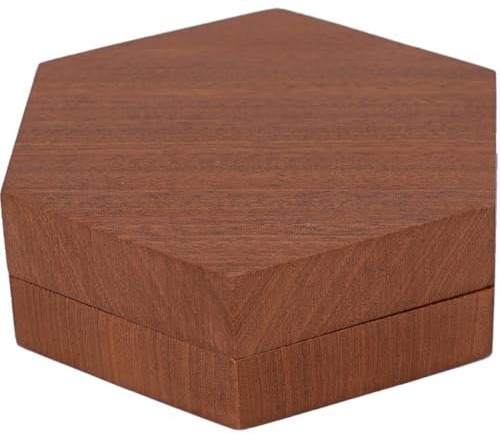 HiyyFloy Scatola Porta Dadi, 7 Dadi Poliedrici, Contenitore per Giochi Tavolo, Scatola Porta Dadi Esagonale in Legno Stile Vichingo, Accessori per Giochi Tavolo