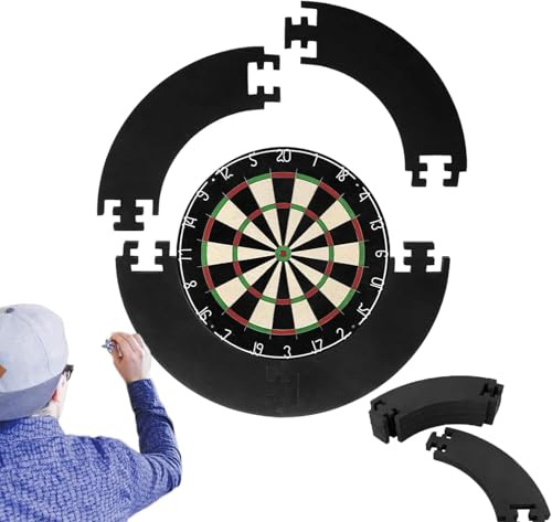 Surround, Surround, Dart Catching Ring, Backboard, 4-Piece Dartboard Edge, for Wall Protection, Backboard Protection, Easy to Pack and Carry (Black)