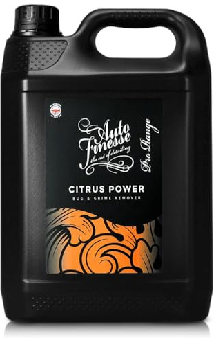 Auto Finesse Citrus Power Bug & Grime Remover | Pre-Wash for Cars | Safe on Paint, Glass & Plastics | 5 Litre