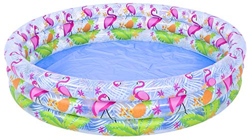 Jilong - Flamingo 3 Ring Pool Flamingo Piscine Gonflable pour Enfants, Multicolore, Unique, 57158
