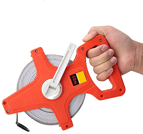 Open Reel Tape Measure, Fibreglass Surveyors Tape Tape Measure Roll Extra Long Athletics 50M /164 FT for Runway and Engineer Survey