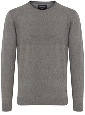 Indicode Ernesto Herrkläder, Stickad Tröja för Män, Finstickad Tröja, Gråblandning (914), XL