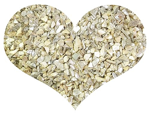 HappyFiller 1.4 Pound Broken Pieces Crushed Shells Chips Vase Filler Resin Arts,Succulents,Plants Top Dressing Soil Cover,Hotricultural Pebbles Grow Media Stone,Hydroponic Decor,Cream
