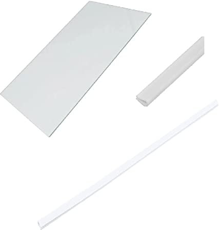 sparefixd Clear Glass Shelf & White Front Edge Trim for LEC
