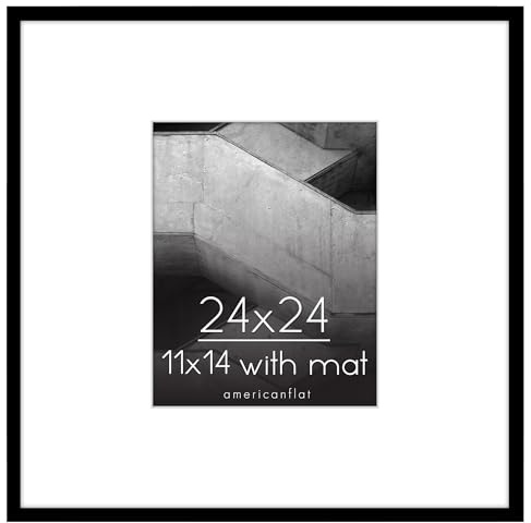 Americanflat Cornice 60x60 cm Nera - Cornice 50x50 con Passepartout o 60x60 Senza Passepartout - Cornice Quadrata con Bordo Sottile in PVC - Cornice Foto Quadrata con Pannello in Plexiglass
