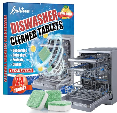 Pulitore per Lavatrice, 24 Pezzi, Detergente Efficace per HE Top Load e Front Loader, Pulizia Profonda del Tamburo e della Guarnizione del Tubo di Lavaggio, Elimina Odori e Sporco (1, Nero)