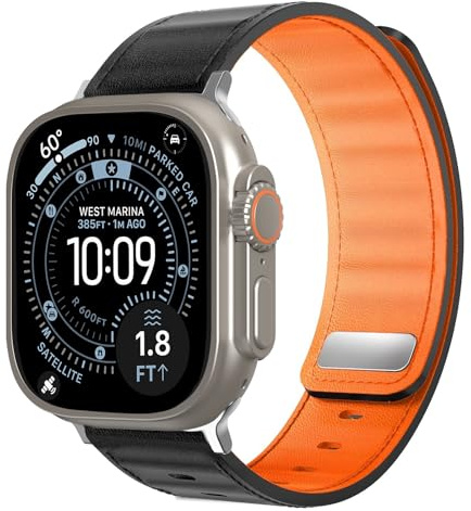 Delidigi Magnetarmband Kompatibel mit Apple Watch Ultra 3/2/1 Armband 49mm 46mm 45mm 44mm 42mm,Starke Atmungsaktives Silikon Sport Ersatzband für iWatch Ultra Series 11/10/9/8/7/6/5/3/SE Herren Damen