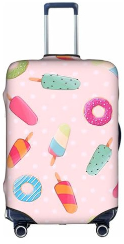 CKGODGF Elastischer Gepäckbezug mit buntem Eiscreme-Druck, personalisierbare Gepäckabdeckung mit Reißverschluss., weiß, XL