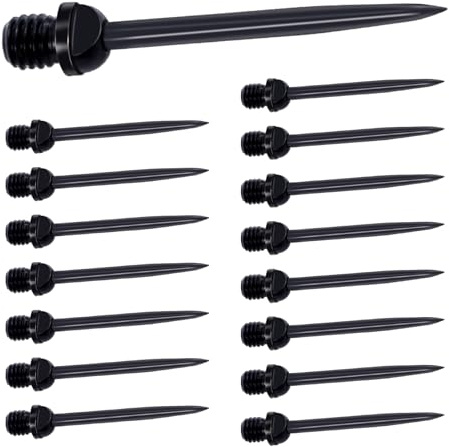 Songella Steel Dartpfeile Spitzen Schwarz Dartspitzen mit 2BA Gewinde Dartpfeile Zubehör 16 Stück für Ersetzen des Dartpfeile Spitzen
