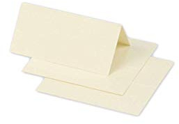 Clairefontaine 75017C - Paquet de 25 Marque-Places - Format 8,5x8cm - 210g/m² - Coloris Ivoire - Invitation Evènements et Correspondance - Gamme Pollen - Papier Premium Lisse