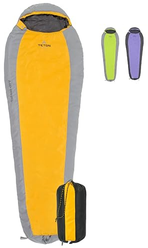 Teton Trailhead, 20 Degree Sleeping Bag; Lightweight, Warm Mummy Sleeping Bag, Camping, Backpacking, Hiking
