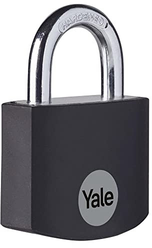 Yale Lucchetto in alluminio YE3B/32/116/1/BK nero, corpo 32mm, arco in acciaio, 3 chiavi