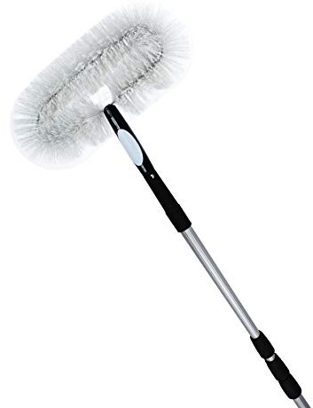 Teleskopstange 6 Meter mit Staubbürste Oval Aluminiumstange Ausziehbar inkl. Aufsatz zum entfernen von Staub und Spinnenweben