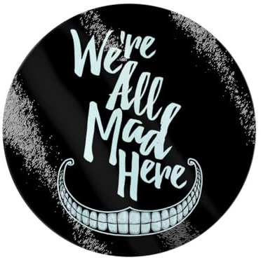 Grindstore We're All Mad Here Chopping Board Black 31x31cm