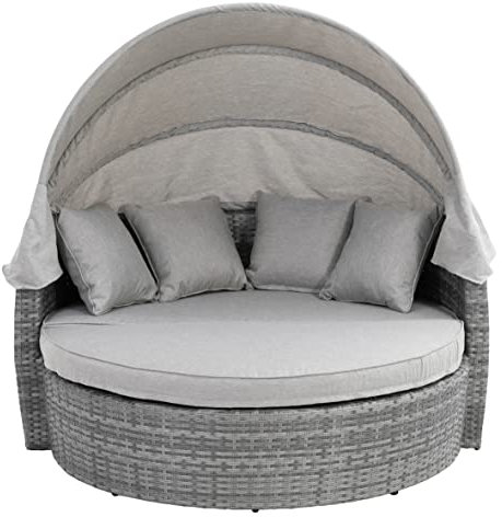 greemotion Sonneninsel Bali, Lounge-Insel aus Polyrattan, ca. 160 x 150 x 140 cm, Anthrazit, Grau