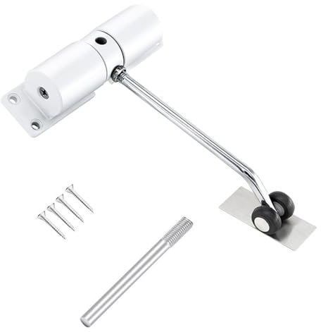 Türschließer Automatischer, Türschließer Außen, Edelstahl Federschließer, mit 4 Schrauben und Einstellhebel, zum Automatischen Schließen Verschiedener Türen