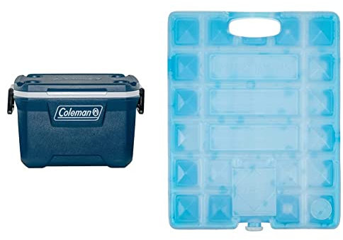 Coleman Xtreme 52 QT Kühlbox, große Thermobox mit 49L Fassungsvermögen & Campingaz Campingküche Freezpack, Blau