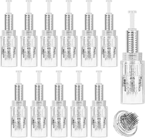 LOPHE 36 Pin Ersatz Nadeln Patrone,12 Stück Universalmodell Ersatznadeln Mikronadel Derma Pen, Microneedling Pen Nadelpatronen für Auto Micro Nadelroller Einstellbar Needling Pen (Gewinde)