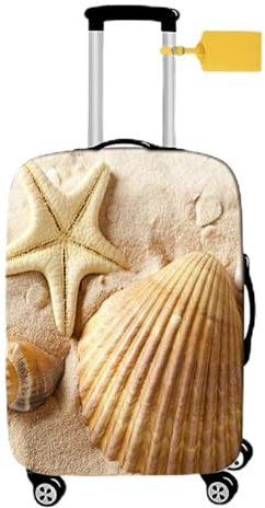 FANSU Strand Druck Elastisch Kofferhülle Kofferschutzhülle, Reisekoffer Schutzhülle mit Reißverschluss, Elasthan, Waschbar Gepäckabdeckung - 18 bis 32 Zoll (Hülse,XL(29-32in))
