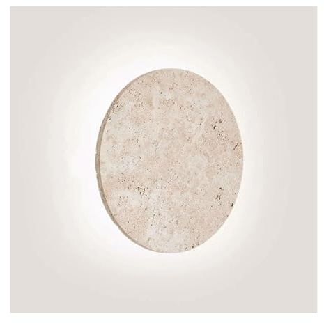 SJHPZG Applique da Parete Rotonda in travertino Wabi Sabi Lampada da Parete in Pietra Naturale Moderna Decorazione Minimalista Apparecchio di Illuminazione da Parete dimmerabile