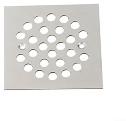 Copertura quadrata per scarico a pavimento in acciaio inossidabile 304, design a vite, fori anti-intasamento, drenaggio rapido per bagno, doccia, cucina (quadrato, argento)