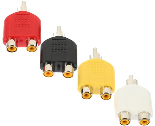 FONDOTIN 4 pièces Adaptateur RCA Y Splitter Mâle vers Double Femelle Alliage de Zinc pour Audio Vidéo Compatible Subwoofer et Haut-parleurs Compact et Facile à Utiliser pour Systèmes Home