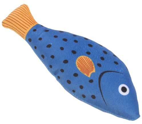 NUOBESTY Giocattolo per Gatti da Interno in Peluche a Forma di Pesce Gatta Giocattolo da Mordere per Gatti Stimola Gioco Indipendente e l'Esercizio dei Gattini