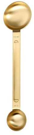 Measuring Spoons,Tablespoon Measuring Spoon,Coffee Scoop,Stainless Steel Coffee Scoop 1 TSP (5ml) & 1 Tbsp (15ml) Double Ended Teaspoon, for Baking and Kitchen,Cooking Baking Kitchen Gadgets (Gold)
