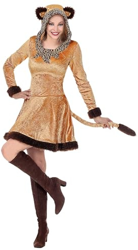 W WIDMANN MILANO Party Fashion - Costume da leopardo, abito con cappuccio e orecchie, gatto selvatico, per carnevale, festa a tema