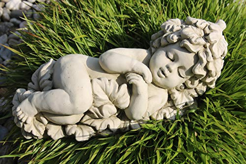 Exner Schlafendes Blumenkind, Gartenfigur Kind, Zement, L 29 cm