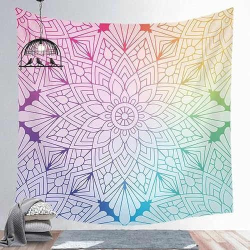 EHOMERY Wandbehang Tuch Wanddekorationen Wand Bunt Boho-Mandala Wandbehang Asiatisch Wandtuch Kinderzimmer Wandbehang Deko Wandschmuck Groß Schlafzimmer Wohnzimmer Wanddekoration 95X73Cm