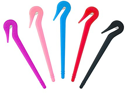 KINBOM 5pcs Outil de Retrait de Bandeau, Coupe Élastique en Plastique Rubber Band Remover Elastic Hair Band Remover Band Cutter Pony Pick pour Tous les Types de Cheveux (Multicolore)