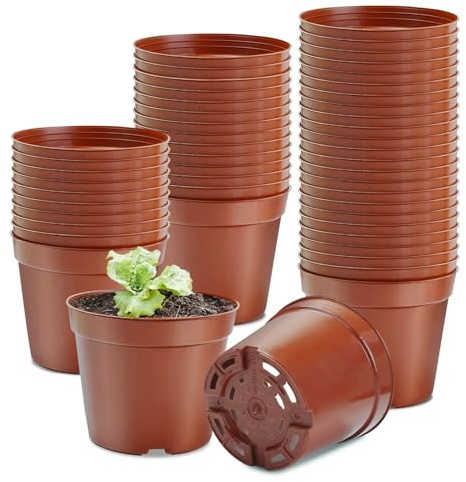 Jordbrux 8.5cm 20pcs Nursery Pots for Seedlings - Plastic Seedling Pot/Seed Starting Pot/Flower Pots/Germination Pots for Seedling, Cuttings, Transplanting